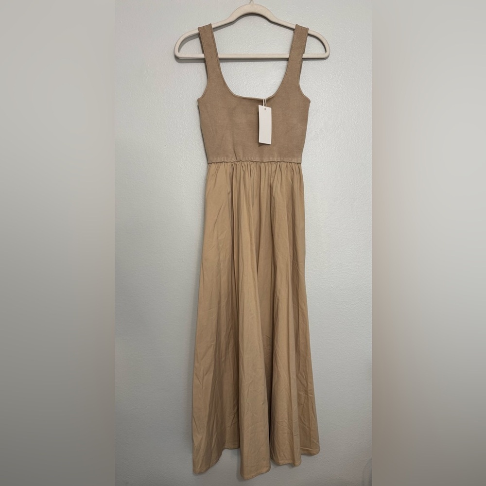 All:Row Lucinda Maxi Dress in Khaki .  All Row - Picture 2 of 7
